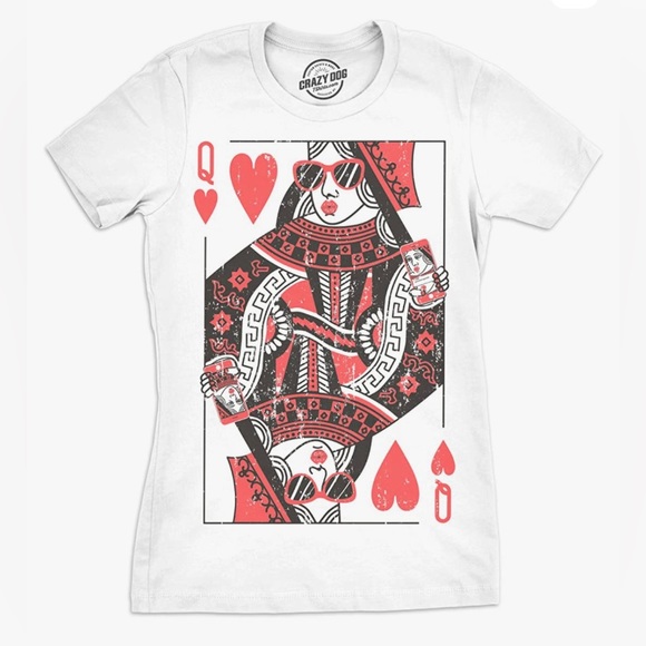 NEW Women’s Queen of Hearts “Selfie” 80s Style Funny Vintage Graphic Tee - Picture 4 of 5